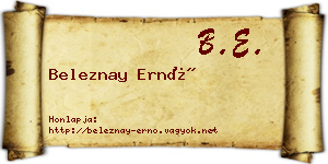 Beleznay Ernő névjegykártya